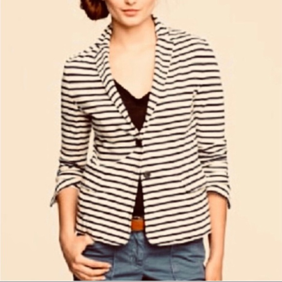 J. Crew Factory Jackets & Blazers - J. Crew Factory Blue Off White Striped Blazer